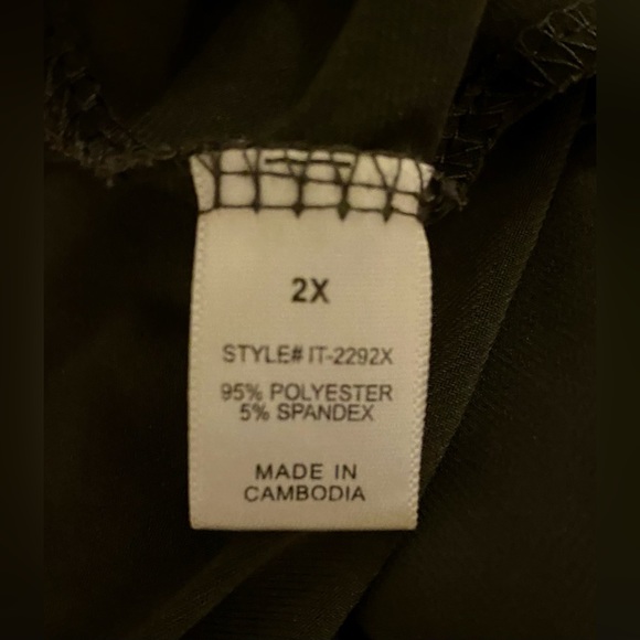 Zenana pullover tunic top slate gray 3/4 sleeves 2X chiffon hem - Picture 4 of 4